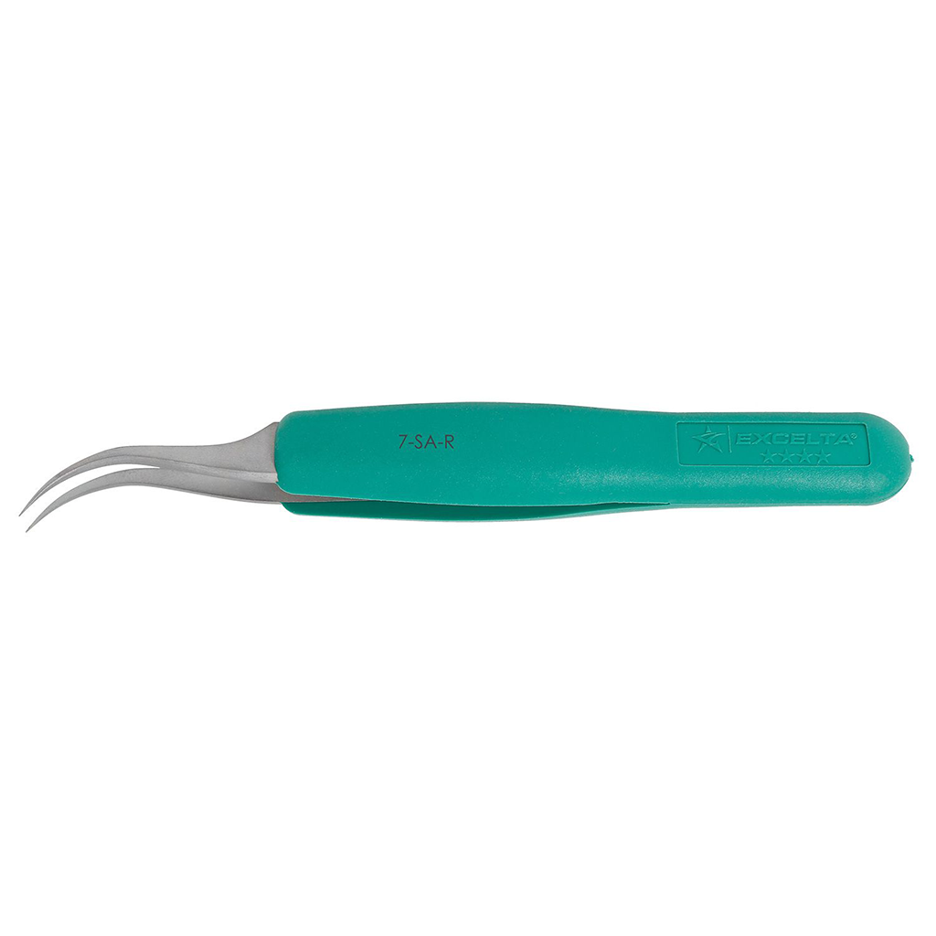 Excelta Copolymer Tip Tweezers Round tip tweezers; Tip width: 0.080 in.