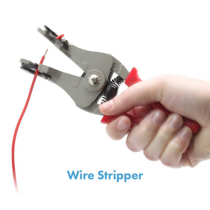 Deluxe Crimping Tool Kit with Frame, 5 Dies, Wire Stripper, and 148 pc Connector Set