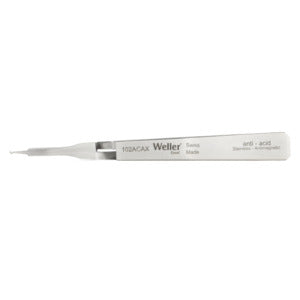 Weller-Erem 102ACAx Tweezers, SMD, 45 deg Angle, Pointed Tips, Flat, Reverse Action