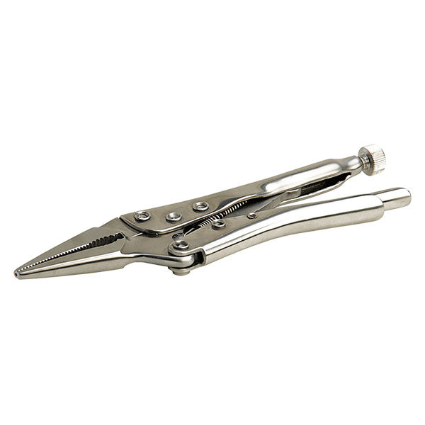 Locking Pliers, Long Nose, Stainless Steel 6"
