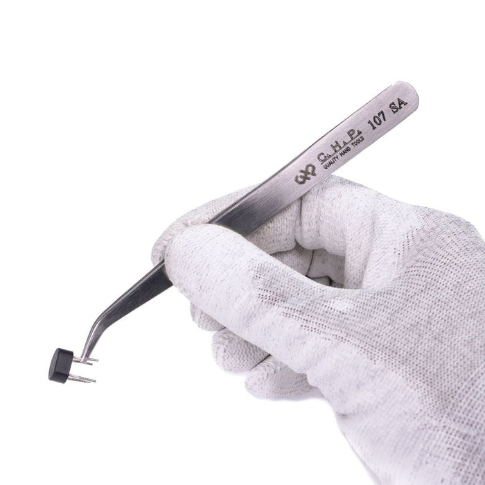 CHP 107-SA Flat Tip Tweezers