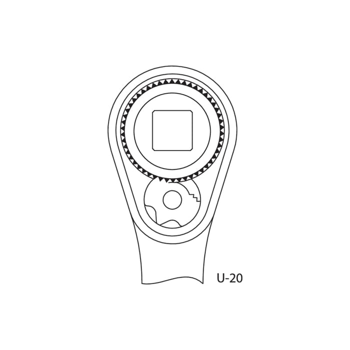 Gedore 2746786 Reversible Ratchet 1/2 Inch, Handle Offset