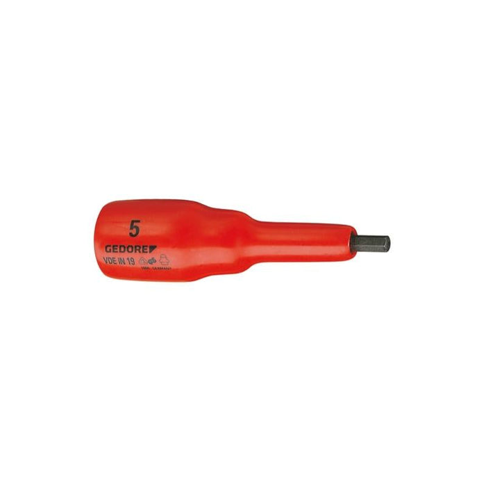 Gedore 6124560 VDE Screwdriver Bit Socket 1/2 Inch Drive, 6 mm
