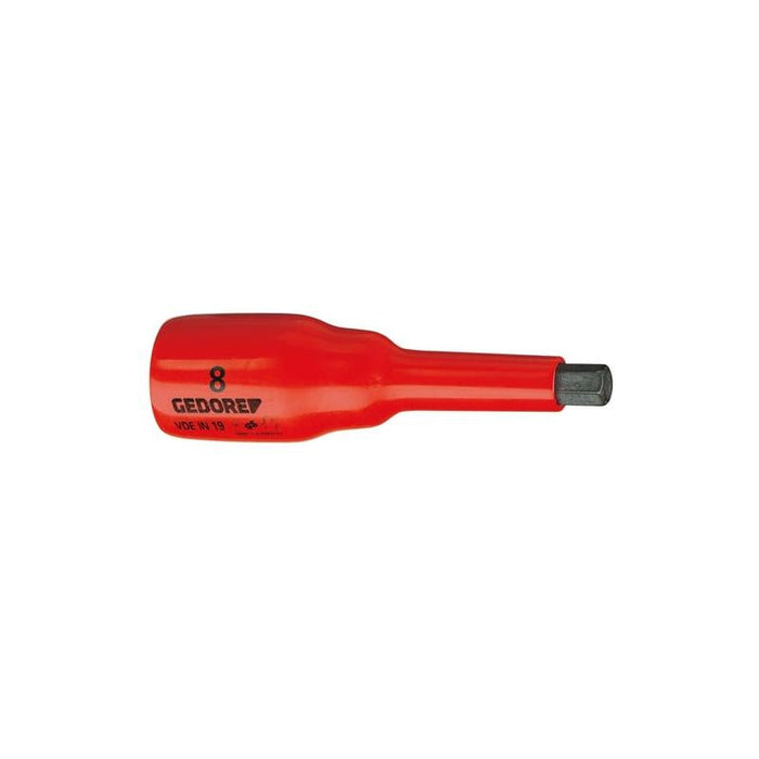 Gedore 6124640 VDE Screwdriver Bit Socket 1/2 Inch Drive, 8 mm