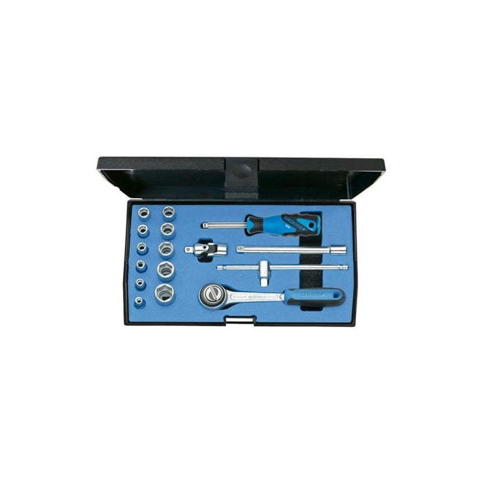 Gedore 6172290 Socket Set 1/4 Inch Drive, 16 Pcs 4-13 mm