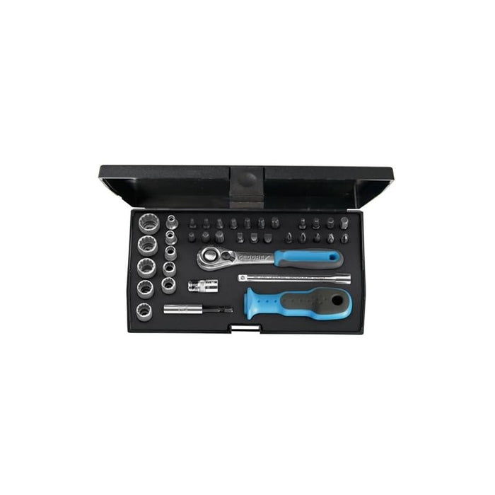 Gedore 2010348 Socket Set 1/4 Inch Drive, 37 pcs UD-IN-IS-PH-PZ-TX