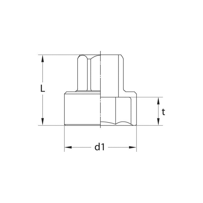 Gedore 2225883 Socket 1/2 Inch Short 14 mm