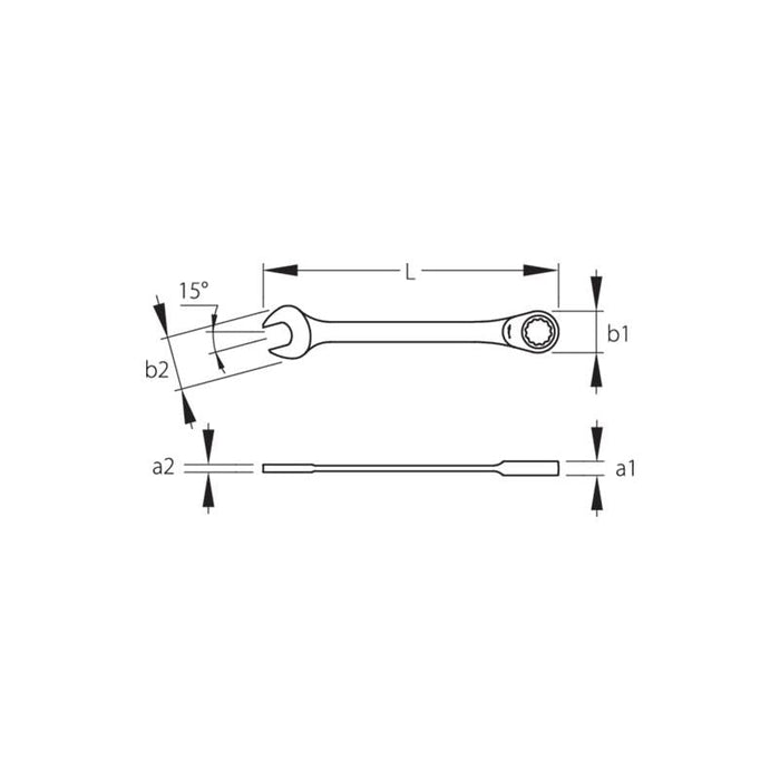 Gedore 2297175 7R Combination Ratchet Spanner 19 mm