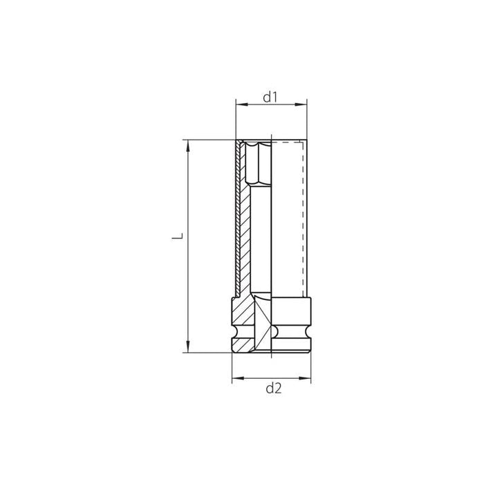 Gedore 2178222 Impact Socket 1/2 Inch Drive, With Protective Sleeve, 19 mm