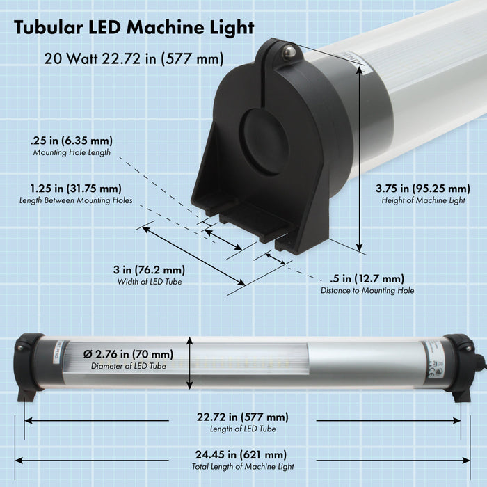 Tubular LED Machine Light 20Watt 22.72 in (577mm)