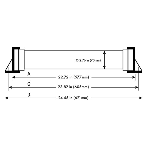 Tubular LED Machine Light 20 Watt 22.72 in (577mm) with Glass Diffuser