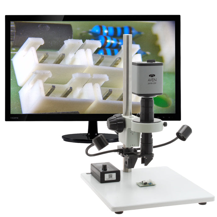 Digital Microscope with 360 Viewer, Mighty Cam HD on Post Stand with Gooseneck LEDs [22x - 147x]