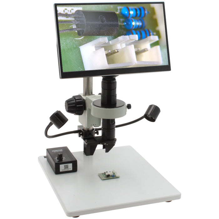 Digital Microscope with 360 Viewer, Mighty Cam Eidos on Post Stand with Gooseneck LEDs [13.3x - 94.4x]