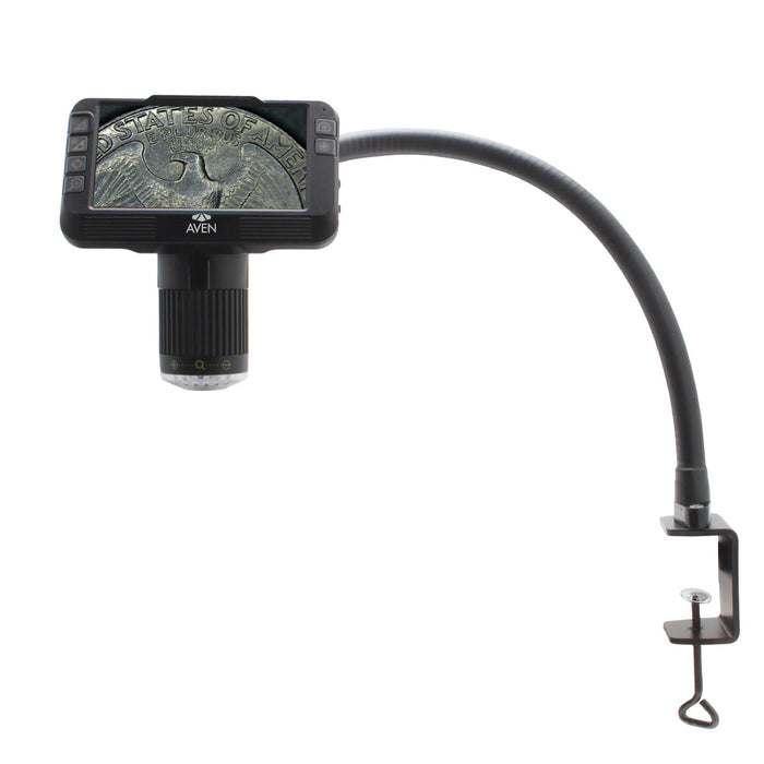 Mighty Scope ClearVue Digital Microscope 8x-25x + 18 Inch FlexArm Stand with Table Clamp