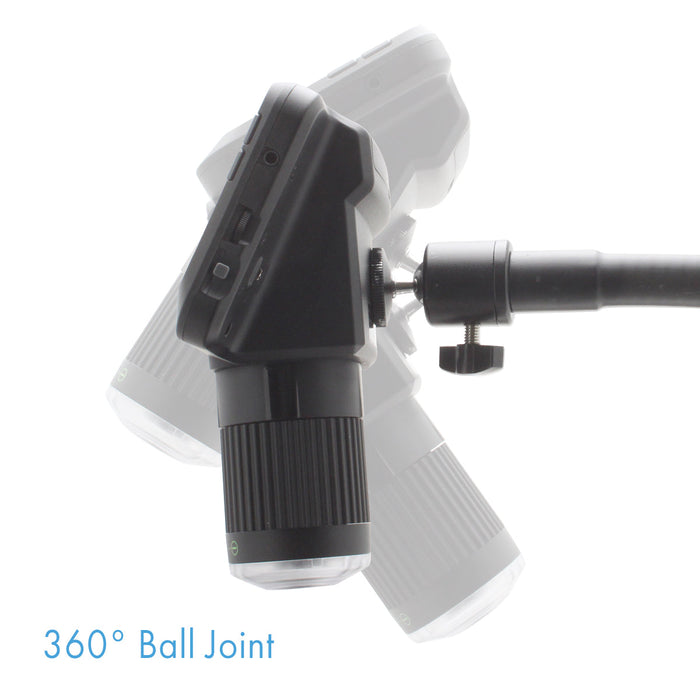 Mighty Scope ClearVue Digital Microscope 8x-25x + 18 Inch FlexArm Stand with Table Clamp