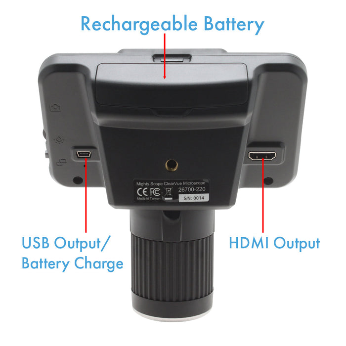Mighty Scope ClearVue Digital Microscope 8x-25x + Adjustable Spring Balanced Arm with Weighted Base