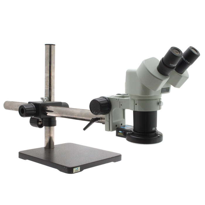 26800B-366 NSW-20 Stereo Microscope [10x | 20x] on Single Arm Boom Stand with LED Ring Light