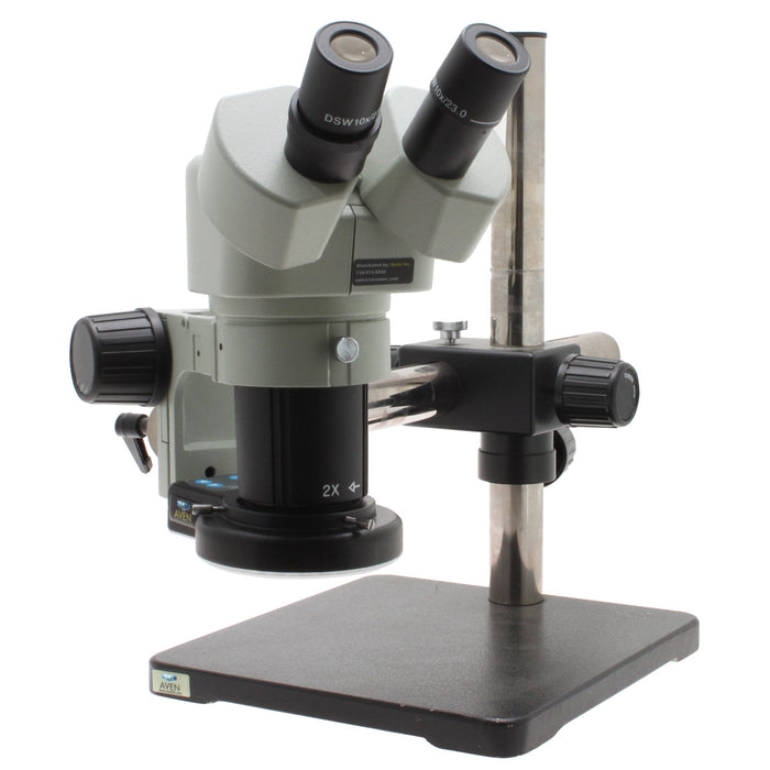 26800B-366 NSW-20 Stereo Microscope [10x | 20x] on Single Arm Boom Stand with LED Ring Light