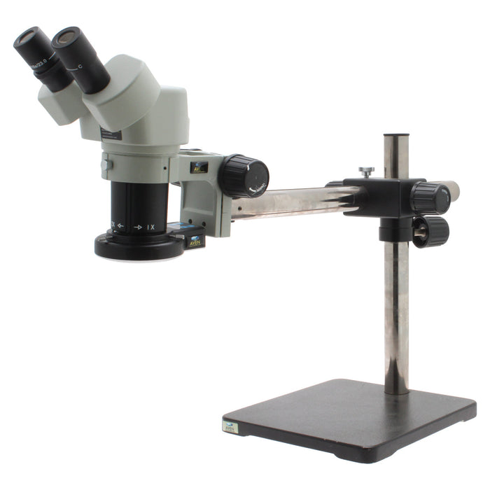 26800B-366 NSW-20 Stereo Microscope [10x | 20x] on Single Arm Boom Stand with LED Ring Light