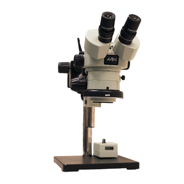 Stereo Zoom Binocular Microscope SPZ-50 [6.75x -50x] on Double Arm Boom Stand with Integrated LED Light