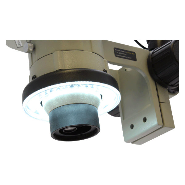 Stereo Zoom Binocular Microscope SPZ-50 [6.75x -50x] on Ultra Glide Boom Stand & LED  Ring Light