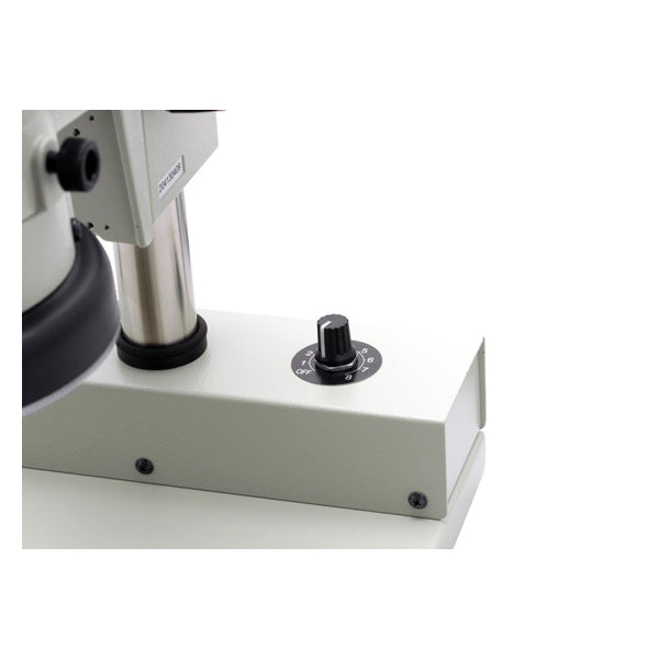 Stereo Zoom Trinocular Microscope SPZV-50 [6.75x-50x] on Post Stand with Integrated Light and USB 6M Camera