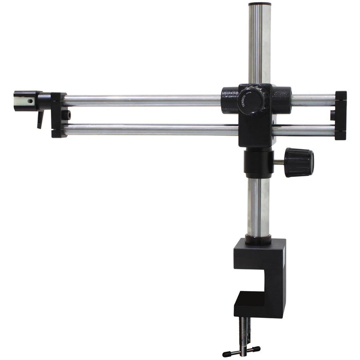 Stereo Zoom Binocular Microscope SPZ-50 [6.7x – 50x] on Double Arm Boom Stand with Table Clamp