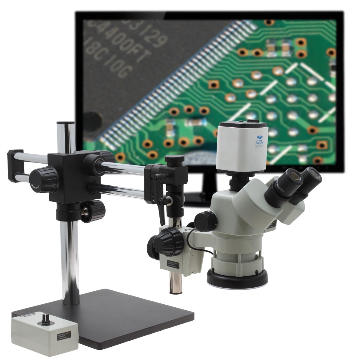 Stereo Zoom Trinocular Microscope SPZV-50 [6.7x – 50x] on DABS Stand S ...