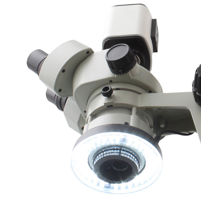 Stereo Zoom Trinocular Microscope SPZV-50 [6.7x – 50x] on DABS Stand Stand Mighty Cam Pro and Tiltable Arbor