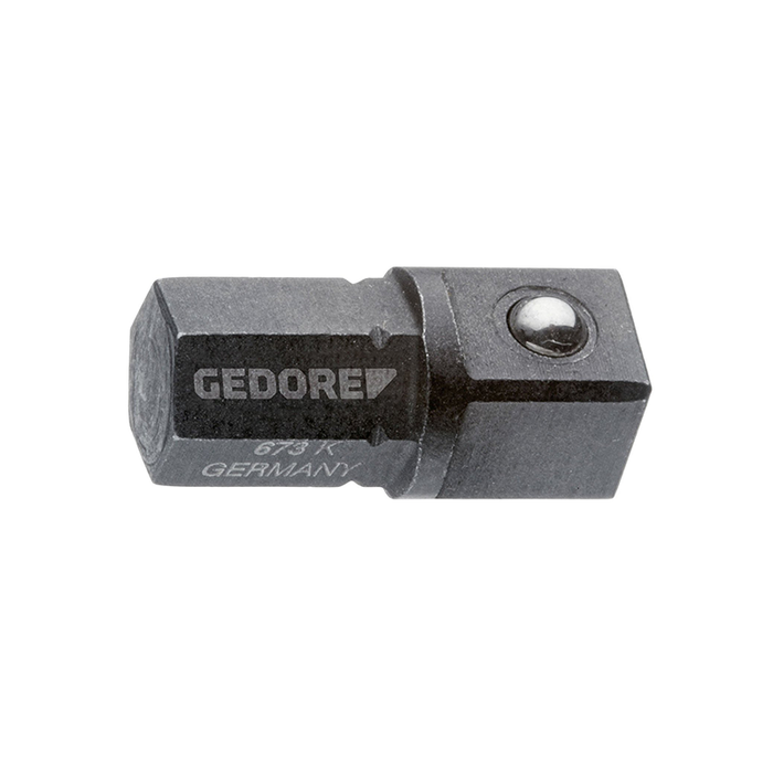 Gedore 2000245 673 K Socket Holder Short Pattern 1/4" Hexagon - 1/4" Square