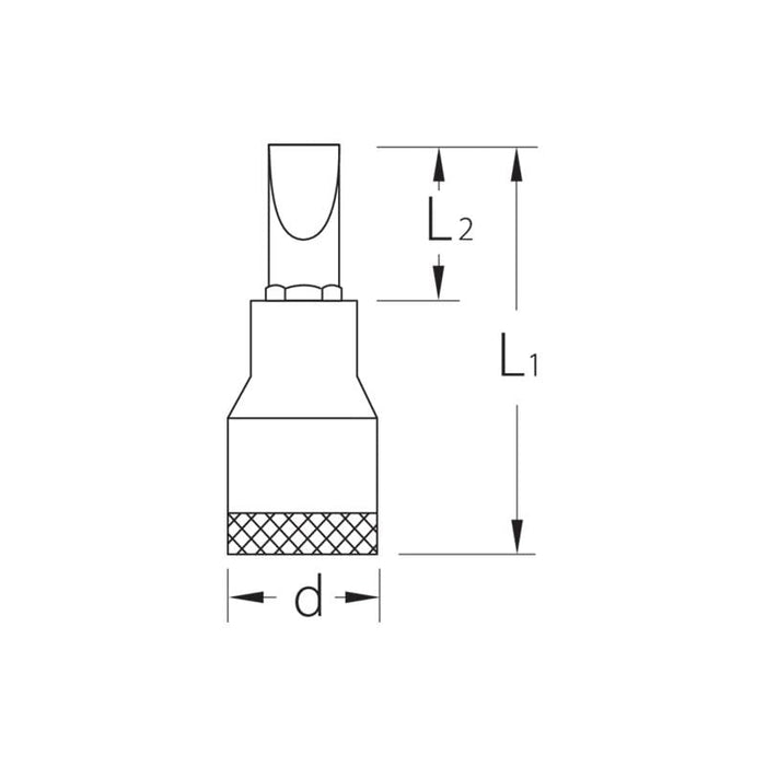 Gedore 6656490 Screwdriver Bit Socket 1/2 Inch Drive, 16x2.5 mm