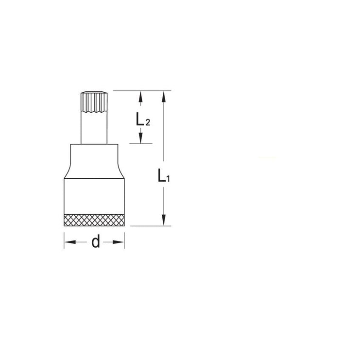 Gedore 1888943 Screwdriver Bit Socket 1/2" XZN M14