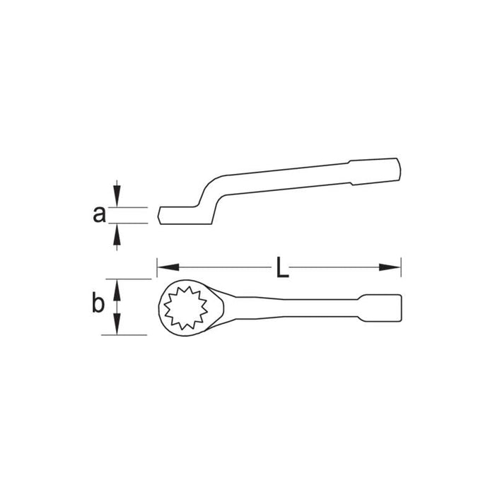 Gedore 1416014 Ring Slogging Spanner, Deep Offset 36 mm