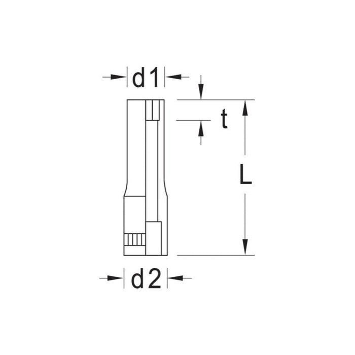 Gedore 6191400 Socket 1/4" Drive, 4 mm