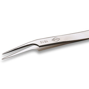 Weller-Erem 5ASASL Tweezers, Anti-Acid Precision Point, Very Fine, Offset, Straight, Stainless Steel, 4.528"