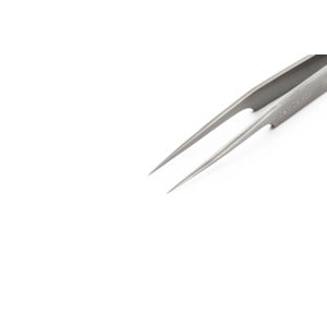 Weller-Erem 5ASASL Tweezers, Anti-Acid Precision Point, Very Fine, Offset, Straight, Stainless Steel, 4.528"