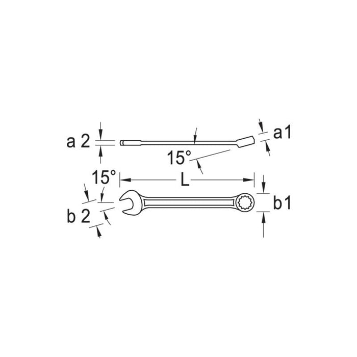 Gedore 6101270 7XL Combination Spanner, Extra Long 24 mm