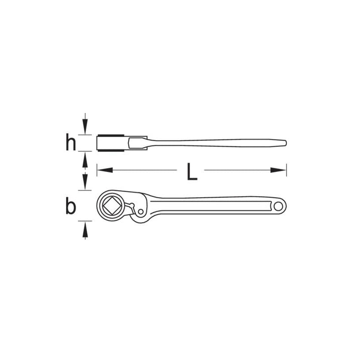 Gedore 6256710 Friction Type Ratchet With Ring 55 mm