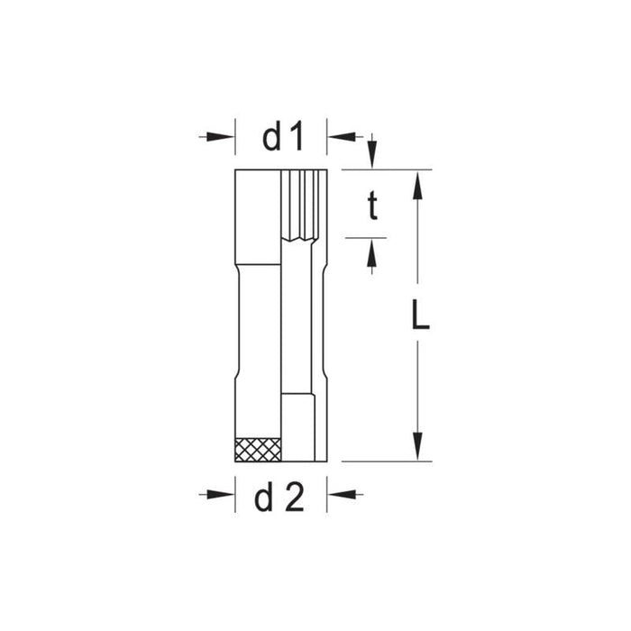 Gedore 6259650 Socket 3/8", long 22 mm