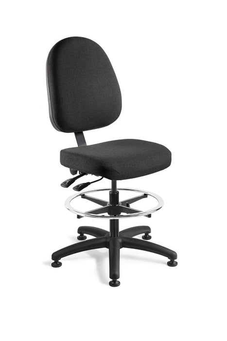 6301 Ergonomic Fabric Cloth Chair with Footring (Black)