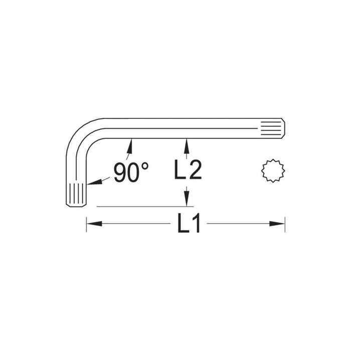 Gedore 6350220 Cranked allen socket screwdriver XZN M8