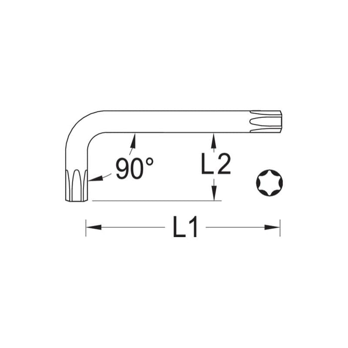 Gedore 6365090 Cranked Socket Key TORX T55