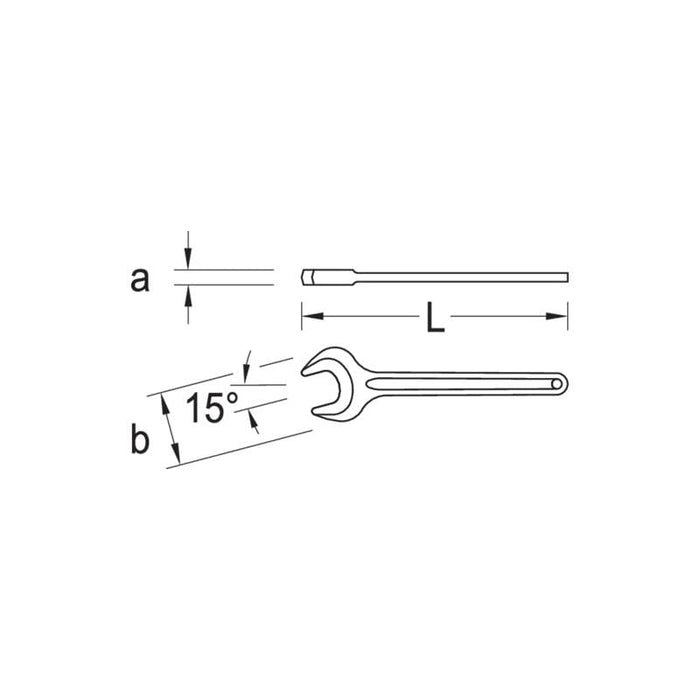 Gedore 6574840 Single open ended spanner 17 mm