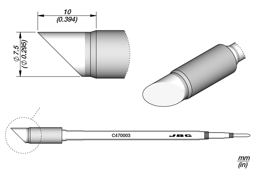 CARTRIDGE BEVEL Ø 7.5 | Pack of 10
