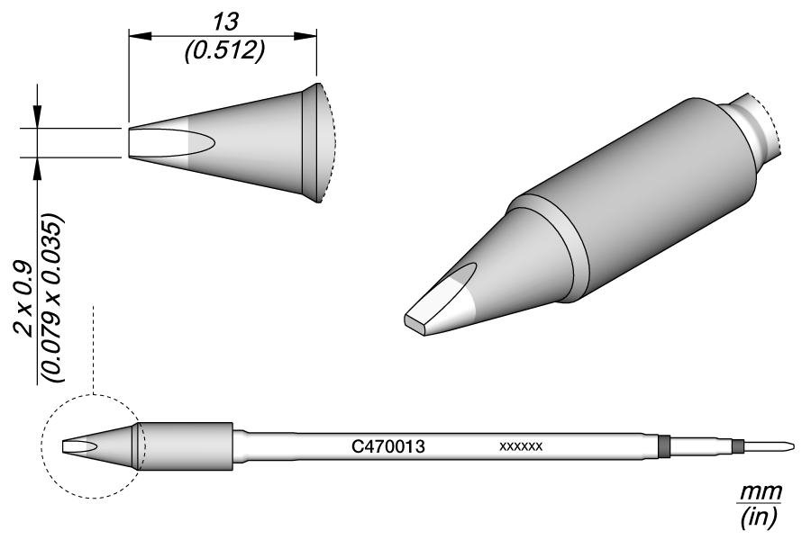 CARTRIDGE CHISEL 2 X 0.9 | Pack of 10