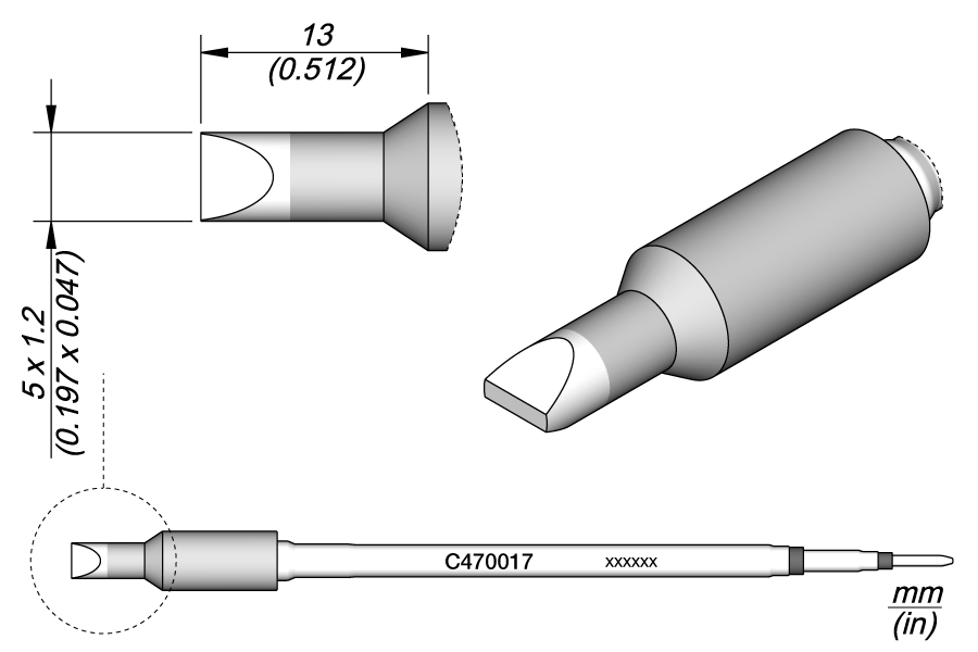 CARTRIDGE CHISEL 5 X 1.2 | Pack of 10