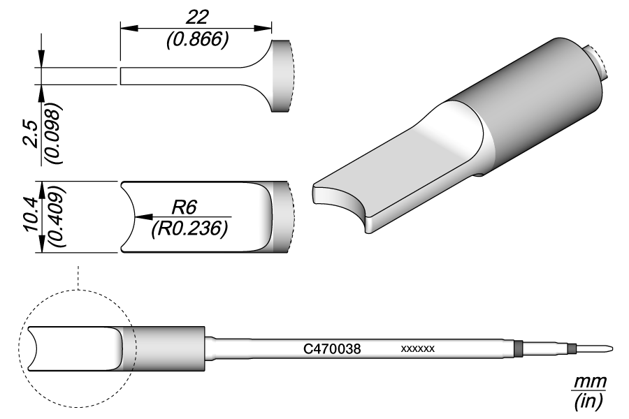 CARTRIDGE PIN/CONNECTOR RAD. 6 S2| Pack of 10