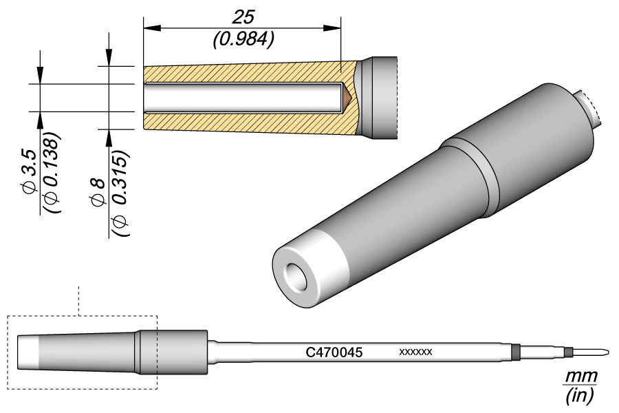 CARTRIDGE PIN Ø 3.5 | Pack of 10