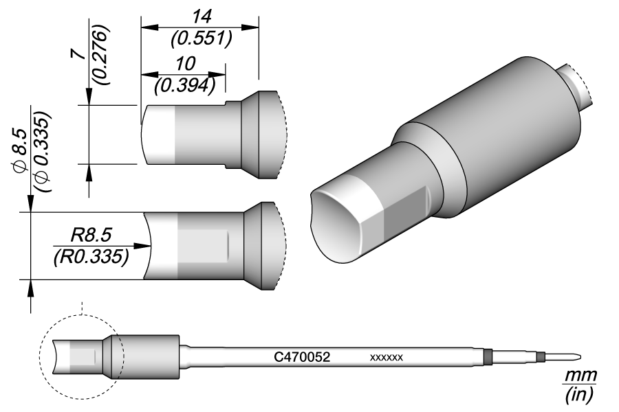 CARTRIDGE PIN/CONNECTOR RAD. 8.5| Pack of 10