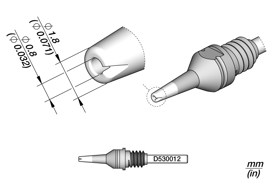 Desoldering Tip Ø0.8 Pads S1 | Pack of 10